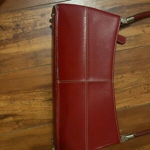 Vintage Red Leather Shoulder Bag